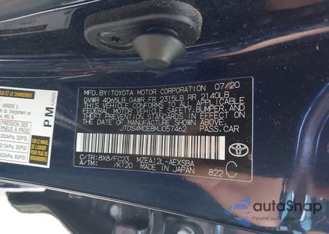 2021 Toyota Corolla Se from USA, damaged, VIN JTDS4MCE8MJ057462